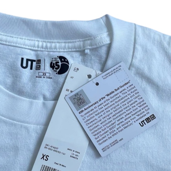 GUNDAM 45th Anniversary X Uniqlo Witch of Mercury White Printed T-Shirt Size XS - Picture 9 of 10
